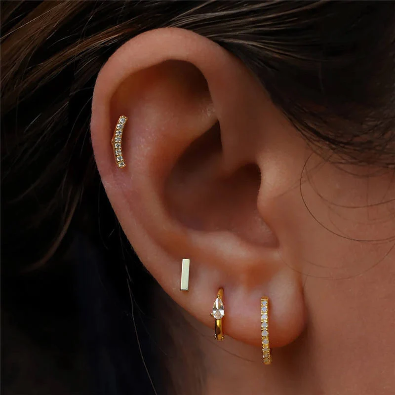 Natalia Flat Back Stud Earring in Silver - Image 3