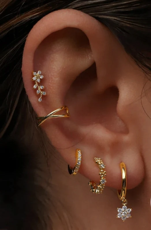 Neveah Flat Back Stud Earring in Silver - Image 4