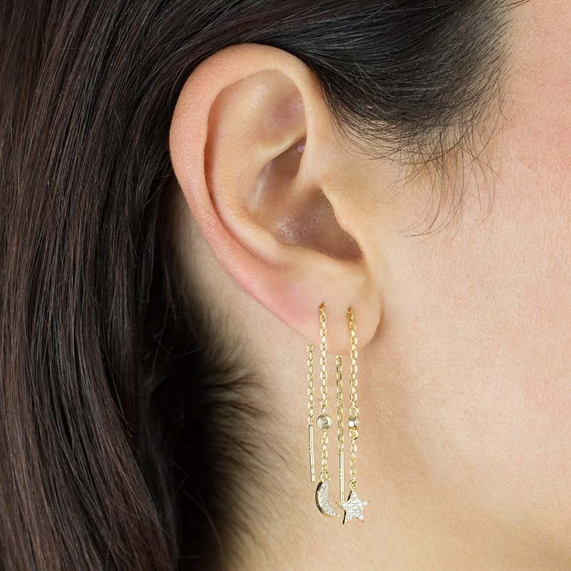 Skye Threader Earring in Silver - Image 3